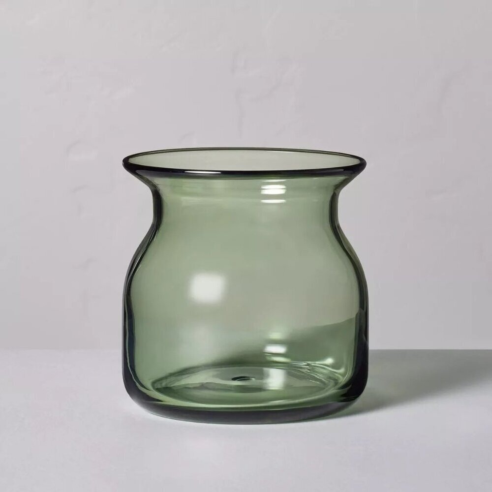 5" Green Glass Decorative Flared Bouquet Vase - Hearth & Hand Magnolia,‎ Target